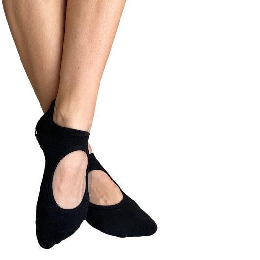 Black Ankle Strap Grip Sock