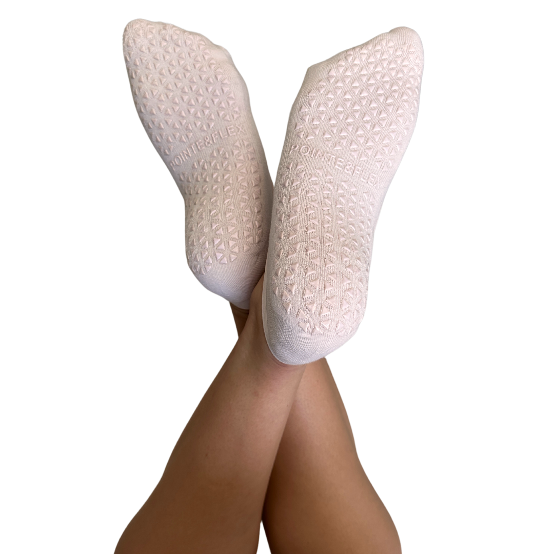 Light Pink Mesh Strap Grip Sock